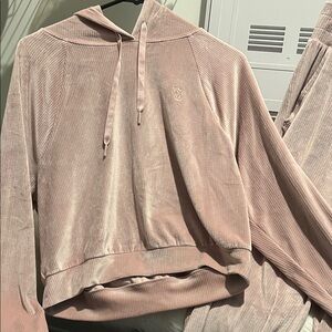 Victoria's Secret Blush Velour Hoodie Set